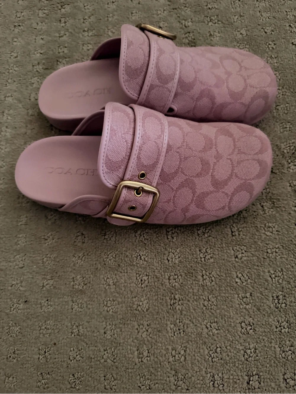 Coach Pink Signature Canvas Slide Clogs size 8